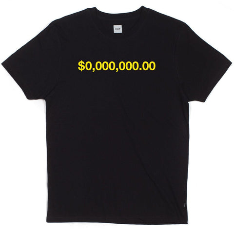 HUF - ZERO MILLION T-SHIRT - BLACK - BLACK